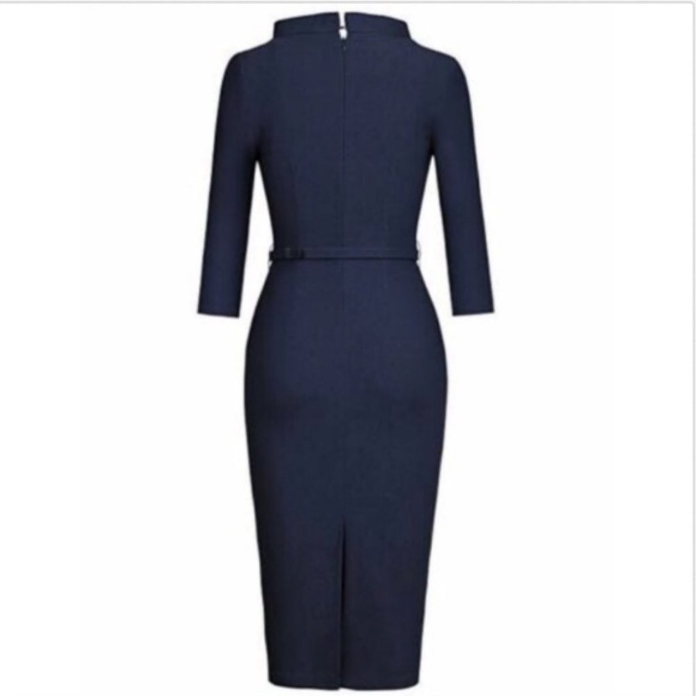 MUXXN Jackie O Style Midi Dress /w Belt Size Small
